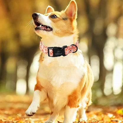 Fall Dog Collar, Cute Football Pattern Puppy Collar, Orange Adjustable Cotton Holiday Tanksgiving Dog Collars for Small Medium Large Boy&Girl Dogs S