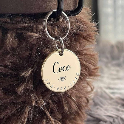 Cats Dogs ID Tags Personalized Lovely Symbols Pets Collar Name Accessories Custom Engraved Supplies for Extra Small Four Legged Child Necklace Chain Anti-Lost Metal Simple Shiny Brass Charm