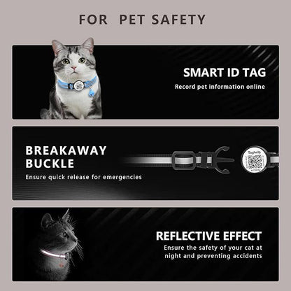 Smart QR Code Cat Collar 2-Pack, Breakaway Reflective Collar with Digital ID Tag - The Smart Upgrade to Personalized Name Collars, Adjustable with Bell (Yellow & Green)