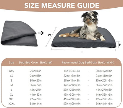 Dog Bed Cover Waterproof Replacement Machine Washable Covers for Dog Bed Heavy Duty Scratch Resistant Mattress Protector Pet Bed 41x27 Inch Grey Cover Only