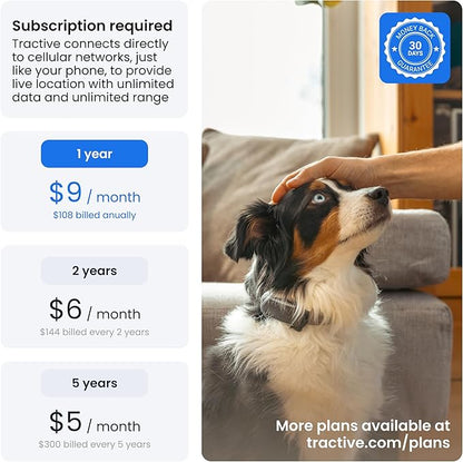 Tractive Smart Dog GPS Tracker | Live Pet Tracker with Virtual Fence | Vital Signs Monitoring of Heart & Respiratory Rate | Bark Monitoring | Dog Collar Attachment (Mint)