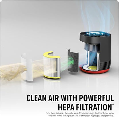 Dirt Devil Air Purifier, Powerful HEPA Filter with 360 Degree Air Intake, Neutralize Odor, Captures 99.97% of Particles, Dust, Pollen, Pet Dander and Smoke, Air Purifiers for Home