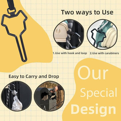 Large Pooper Scooper, Portable and Handheld Size for Walking Large and Small Dogs Outside Yard or Travel Outdoors, Pup Poop Scoop with Container and 30pcs Pet Waste Bag Attachment