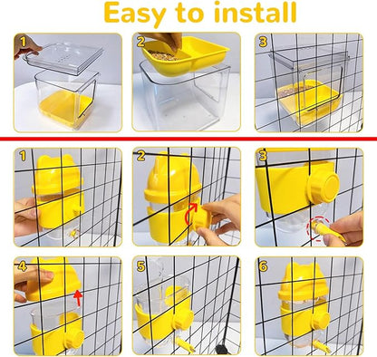 Bird Bath for Cage Bird Shower Bath Parrot Cage Feeder Cage Accessories with Parrot Water Dispenser for Budgie Parakeet Lovebird Cockatiel