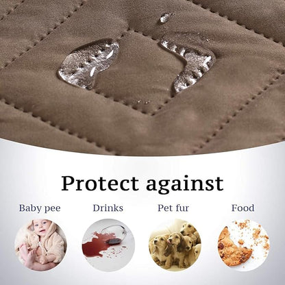 H.VERSAILTEX Futon Cover Reversible Sofa Slipcover Furniture Protector Water Resistant 2 Inch Wide Elastic Strap Futon Sofa Bed Pets Kids Dog Cat Fit Sitting Width Up to 70"(Futon, Taupe Brown/Beige)