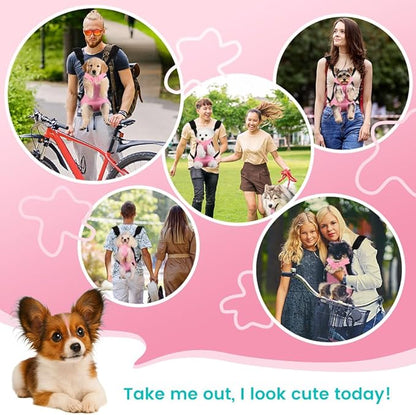 Mosago Dog Backpack Carrier, Thick Straps & Cushion, Pet Sling Front Backpacks for Small Medium Dogs 4-7 Lbs, Legs Out, Adjustable Wearable Puppy Chest Travel Bag, Easy-Fit for Hiking/Walking/Camping