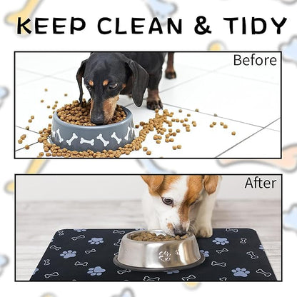 Pet Cat Dog Food Mat Non Slip Mat for Dog Water Bowl Mat Quick Dry Absorbent Cat Feeding Mat, 24 * 16.9 in, Red