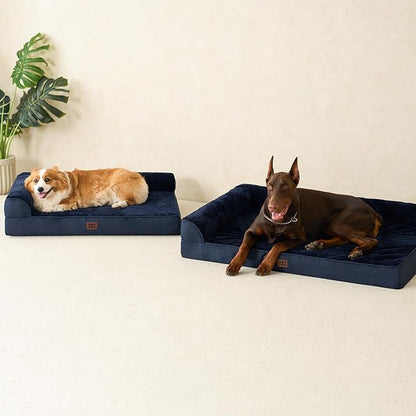 EHEYCIGA XXL Dog Bed Memory Foam, Orthopedic Giant Dog Bed Jumbo with Washable Removable Cover, Waterproof Pet Sofa Couch with Nonskid Bottom, 48x35x7.5, Navy Blue