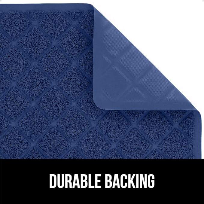 GORILLA GRIP Cat Litter Box Mat, Water Resistant, US Designed Kitty Litter Trapping Mats, Easy to Clean, Scatter Control, Less Mess and Clean Floors, Kitten Supplies for Indoor Cats, 24x17 Navy Blue