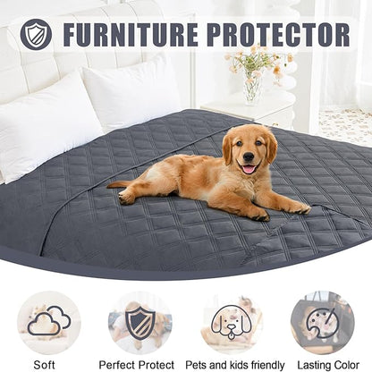Smiry Waterproof Dog Bed Cover Blanket 30x53, Soft Reversible Pet Blanket, Washable Leakproof Cats Dogs Couch Cover for Sofa, Couch, Furniture, Dark Grey/Dark Grey