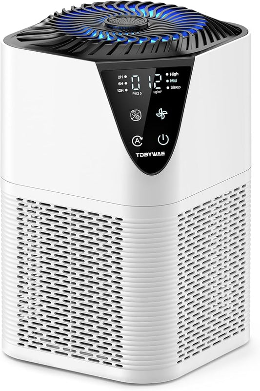 Air Purifiers for Home Large Room up to 1750 Sq Ft, H13 True HEPA Filter Air Purifiers for Bedroom, 25dB Quiet with Fragrance Diffuser for Home,Bedroom,Office (White)