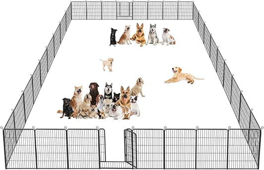 Dog Playpen Pet Fence Outdoor for Yard, 32inch 38 Panels Dog Pens Outside Anti-Rust Pet Playpen Exercise Pen with Lock for Large Medium Small Pets, Portable Pet Fence for Yard RV Camping