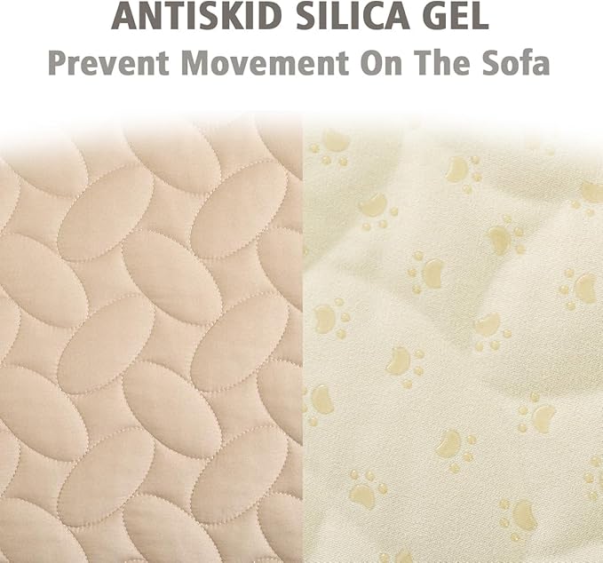 Ameritex Waterproof Pet Bed Cover Anti-Slip Dog Bed Blanket for Sofa and Furniture Waterproof New Pattern Design (Beige, 30x53 Inch (Pack of 1))