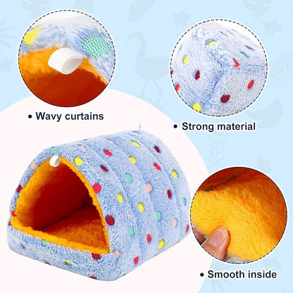 2 Pack Bird Nest House, Hanging Hammock Fluffy Parrots Bird Bed for Cage Bird Plush Nest Toy for Parrot Macaw Budgies Eclectus Parakeet Cockatiels Cockatoo Lovebird