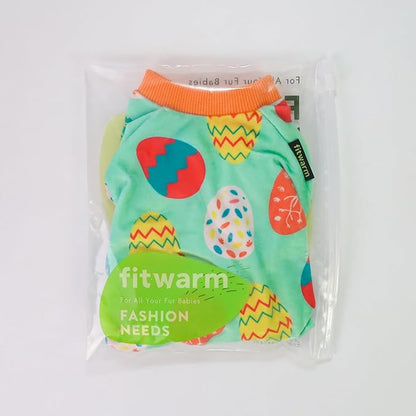 Fitwarm Easter Egg Dog Pajamas, Holiday Dog Clothes for Small Dogs Girl Boy, Pet Easter Outfit, Puppy Cat Onesie, Lightweight Velvet, Light Green, Orange, XXL
