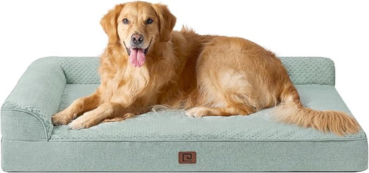 EHEYCIGA Extra Large Dog Bed Othorpedic, Memory Foam XL Dog Bed with Washable Removable Cover, Waterproof Pet Sofa Couch XLarge Size Dogs with Nonskid Bottom, 44x32x6.5, Greyish Green