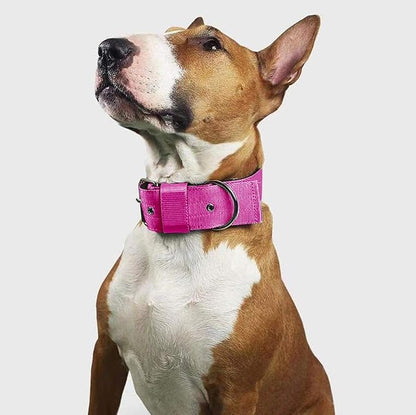 Heavy Duty Tactical Dog Collar - 1.5" Width Military Durable Thick Nylon with Adjustable Metal D Ring & Buckle Working Training K9 Collar for Medium Large Dogs (XL(23"-26"), Hot Pink)