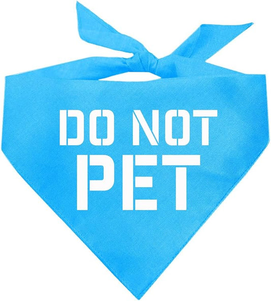 Do Not Pet Dog Bandana (Turquoise, XS 157)