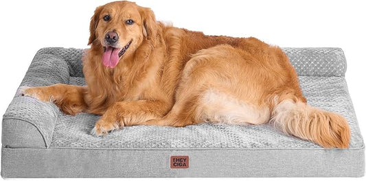 EHEYCIGA Extra Large Dog Bed Othorpedic 44x32x6.5, Memory Foam XL Dog Bed with Washable Removable Cover, Waterproof Pet Sofa Couch XLarge Size Dogs with Nonskid Bottom, Grey