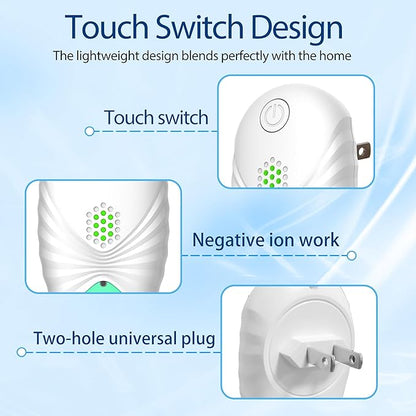 Air Purifiers for Home (4-Pack),Plug-in Air Purifier with Negative Ion Technology, Quiet Odor Eliminator for Smoke, Pets, Kitchen, Bathroom, Dust, and More