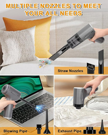 Car Handheld Vacuum Cordless 4 in 1, 20000PA Car Vacuums Cleaner Portable Brushless Motor High Power Suction, Mini Hand Held Dust Busters Rechargeable with Multi Accessories for Home/Pet