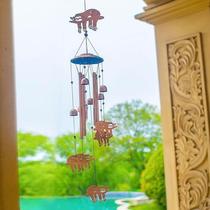 Sloth Wind Chimes for Outside,Sloth Gifts for Women/Men/Sympathy Gift/Memorial Gifts/Birthday Festival Metal windchimes Outdoors/Indoors,Patio Decor,Garden Decor,Home,Yard