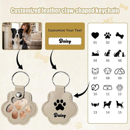 Personalized Dog Hair Keychain Pet Fur Keepsake Pet Memorial Cute Storage Keychains Cat Paw Shaped Key Chain to Store Fur