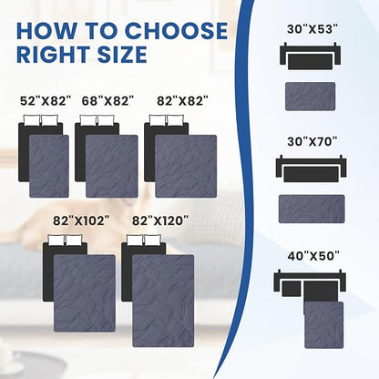 Waterproof Dog Bed Cover, Non-Slip Dog Blanket for Couch, Couch Covers for Dogs Washable, Pet Blanket for Furniture, Pet Bed Mat for Sofa, Car, Pet Supplies (52x82 Inch, Grey Blue)