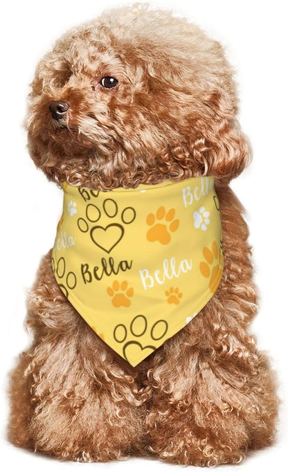 Custom Pet Scarf Personalized Dog Bandana with Name Personalized Add Your Text Bibs Triangle Head Scarfs Gift for Small Medium Large Dogs Cats Baby Puppy Pets Accessories