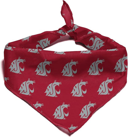 Washington State Cougars Officially Licensed Bandana for Dogs and Cats | Fits Pets Great Gift Idea | Easy-to-Tie (Large, 28")