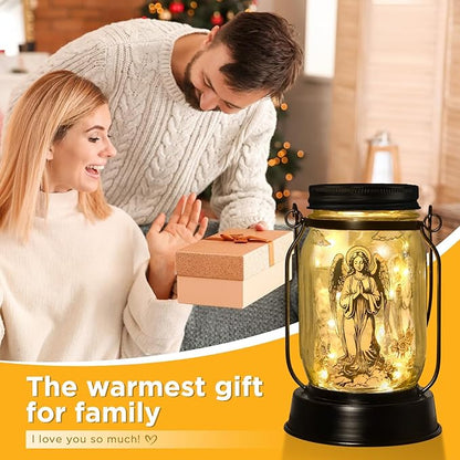 kyoryuger Guardian Angel Gifts for Women/Men Angel Praying Solar Lantern Mom Birthday, Mothers Day, Sympathy Solar Lantern Garden Decoration Outside for Yard, Patio,Backyard,Porch, Torches