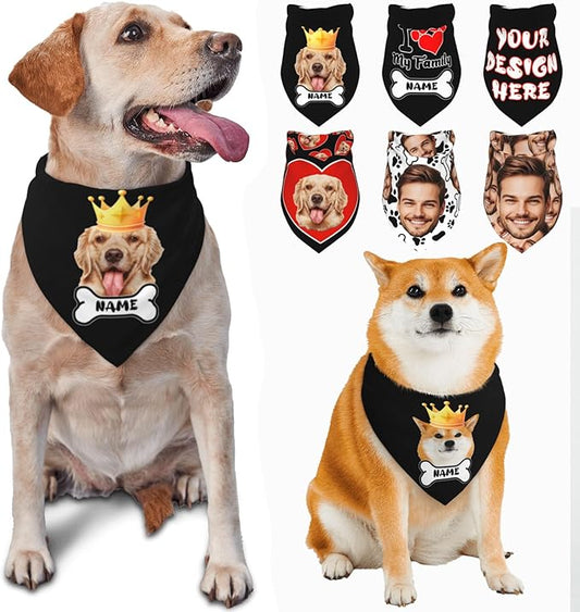 Custom Dog Bandana for Cat Dog Pet Add Your Design Personalized Neckwear Bandanas with Your Text Logo Image Customized Pet Scarf Funny Gifts Style 03