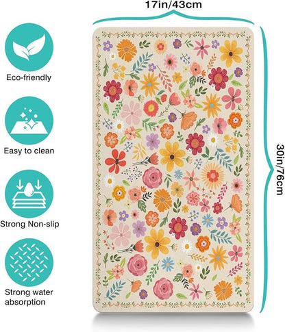 Pet Feeding Mat for Floors Waterproof Dog Mat for Food and Water Absorbent Quick Dry Non Slip mat for Cat Bowls