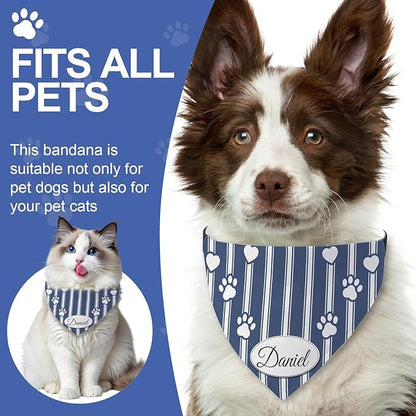 Personalized Dog Bandana Custom Name & Design, Premium Custom Dog Bandana for Small Medium Large Dogs, Soft Fabric Pet Scarf Personalized Pet Accessories Gift (Premium Elegant, X-Large)