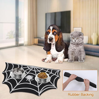 Halloween Pet Mat for Food and Water, Pet Feeding Mat for Dog Cat Bowl Absorbent Anti-Stain Non-Slip Quick Dry Easy Clean Floor Placemat, Pets Accessories Indoor (20 * 31.5 in)