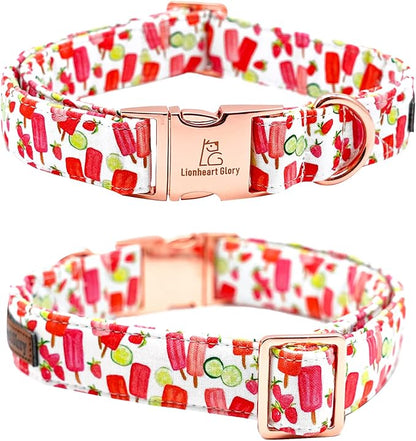 Lionheart glory Dog Collar, Dog Collar with Bow, Popsicle Print Girl or Boy Boy Dog Bowtie Collar Cute Pet Collar Gift for Small Dog