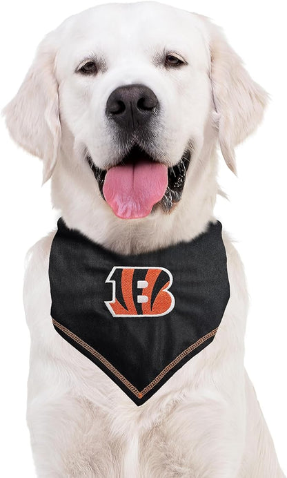 Pets First NFL Cincinnati Bengals TIE Bandana, Large/X-Large. Dog Bandana Scarf Bib for Pet Cat Dog. The Ultimate Game-Day, Party Bandana