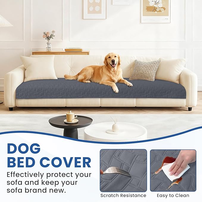 Waterproof Couch Covers for Pets, Waterproof Dog Bed Cover, Anti-Slip Soft Dog Blankets, Couch Cover for Dogs Washable, Pet Blanket for Puppy Large Dogs Cat (30x70 Inch, Dark Grey)