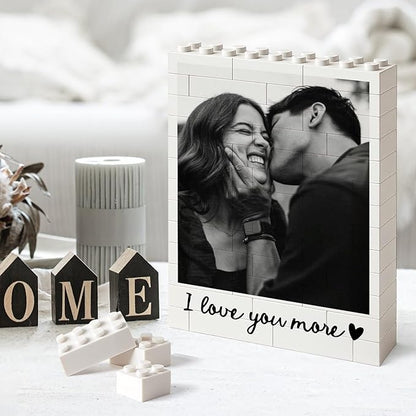 NAZENTI Custom Couple Photo Building Blocks gifts for Him Her, Puzzle Building Blocks Gifts for Valentines Birthday, Couple Gift, Custom Home Decor with Photo for Couples, Puzzle Gift For Husband