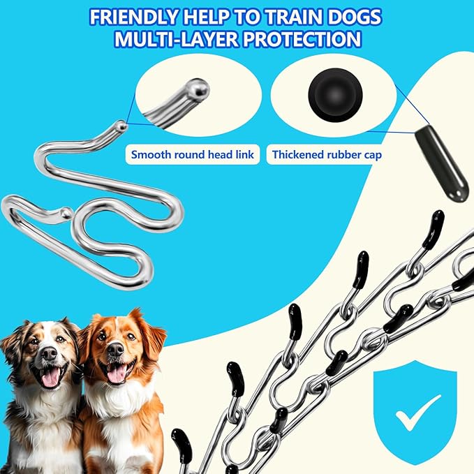 Stainless Steel Dog Collar, Tangle-Free 360° Swivel Collar with Quick-Release Buckle, Adjustable for Small, Medium and Large Dogs (M-3.0mm)