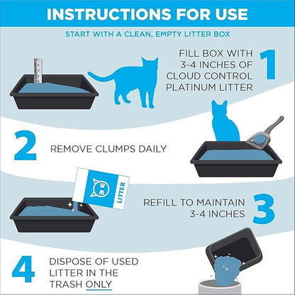 ARM & Hammer Cloud Control Platinum Cat Litter, Hypoallergenic, Dust-Free, Multi-Cat, 14-Day Odor Control, 18 lbs – Dander Shield & Baking Soda