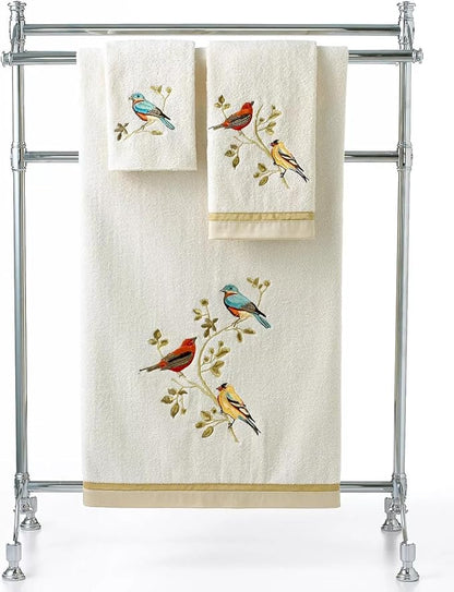 Avanti Linens - Washcloth, Soft & Absorbent, Nature Inspired Bathroom Decor (Gilded Birds Collection)