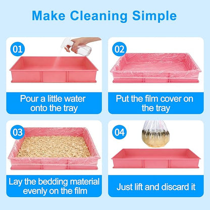Disposable Cage Liners 50PCS, Plastic Litter Liner Bag for Cage, Cage Toilet Film Cover Litter Liner Bags for Small Animals as Guinea Pig, Hamster, Hedgehog, Bunny, Bird, Rabbit (S(23.6 * 31.5''))