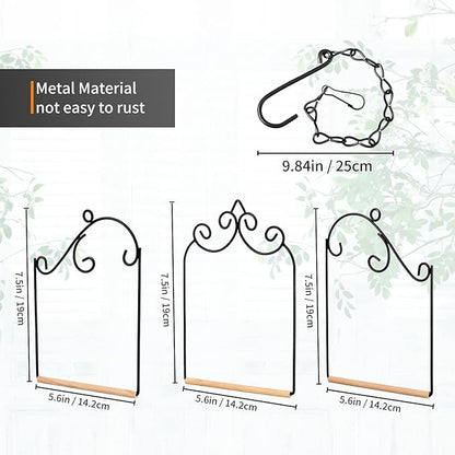 3 Pcs Hummingbird Swings and Perches Wild Bird Swing Metal Frame with 3 Hanging Chain and Wooden Dowel Hummingbird Swings for Outdoors Hanging, Outdoor, Trunk, Lawn, Patio, Garden, 3 Styles