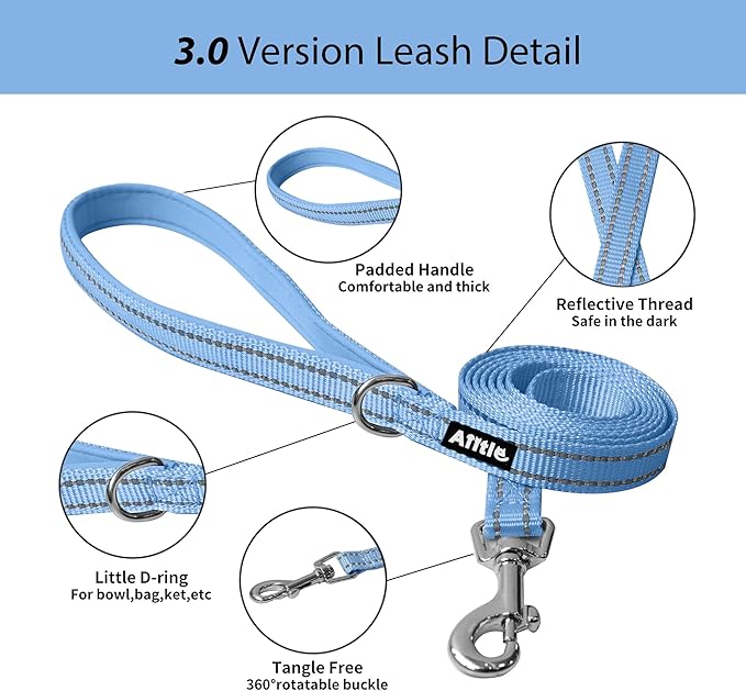 AIITLE Escape Proof Dog Harness - Step in Adjustable Dog Harness No Choke Over with Breathable Mesh and Quick-Release Buckle for All Weather- Outdoor Walking, Training for Medium Dogs Pure Blue XL