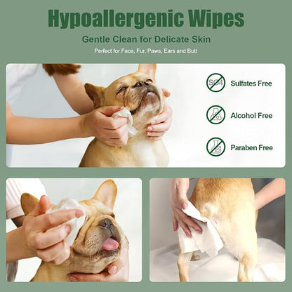 ATIFBOP Dog Wipes for Paws and Bum, Hypoallergenic Pet Grooming Wipes Natural and Gental, 400 Wipes for Cleaning & Grooming Moisturizing Coconut