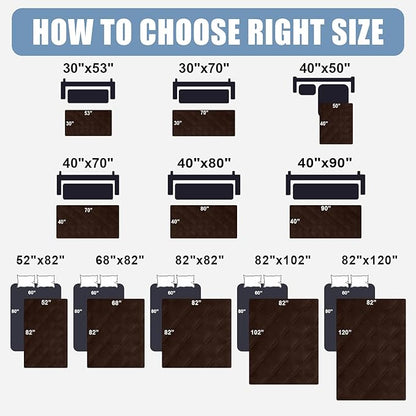 Smiry Waterproof Dog Bed Cover Blanket 40x70, Soft Reversible Pet Blanket, Washable Leakproof Cats Dogs Couch Cover for Sofa, Couch, Furniture, Chocolate/Chocolate