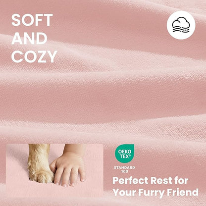 OhGeni Orthopedic Waterproof Dog Bed for Small Dogs, Machine-Washable Removable Cover in Easy-Clean Fabric, High Density Foam & Easy-Carry Handle, Suitable for Crate, 24 inch (Pink)