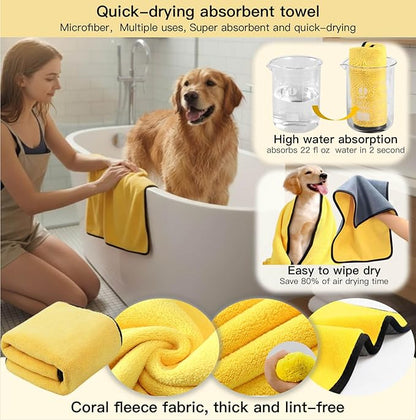 Cat&Dog Grooming Kit-6PCS for Cat Flea Comb, Dog Brush For Shedding,Pet Nail Clippers For Dogs,Pet Grooming Gloves, Dog Finger Toothbrush & Dog Bath Towel- Perfect Cat Grooming Supplies