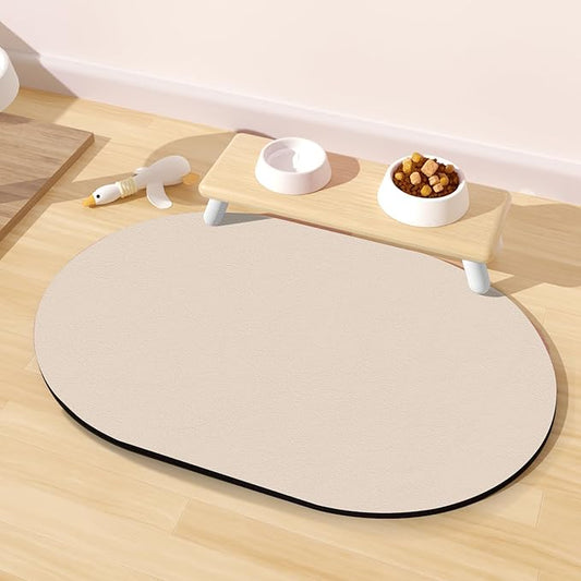 Dog Feeding Mat 24''x16'', Absorbent Pet Food Mat, No Stains Quick Dry Pet Water Mat Protect Floor, Cat Dog Water Bowl Mat for Messy Drinkers, Non-Slip Rubber Base Pet Placemats for Food and Water